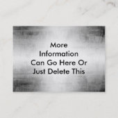 Visitekaartjes voor metaalkijken van gekromd staal (Achterkant)