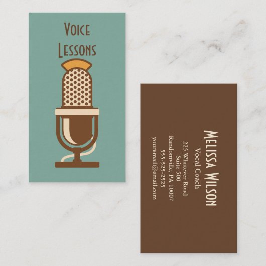 Visitekaartjes voor microfoonretro (Voorkant / Achterkant)