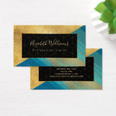 Visitekaartjes voor modern blauw gouden kleurenblo (Bureau)