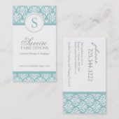 Visitekaartjes voor monogram binneninrichting (Voorkant / Achterkant)