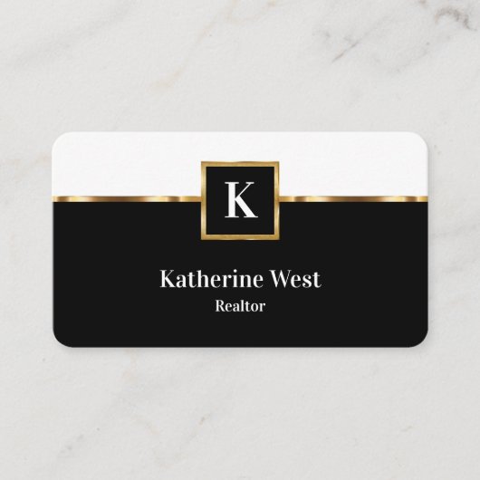 Visitekaartjes voor monogram onroerend goed van kl (Voorkant)