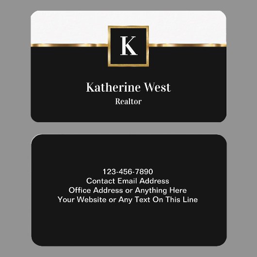 Visitekaartjes voor monogram onroerend goed van kl