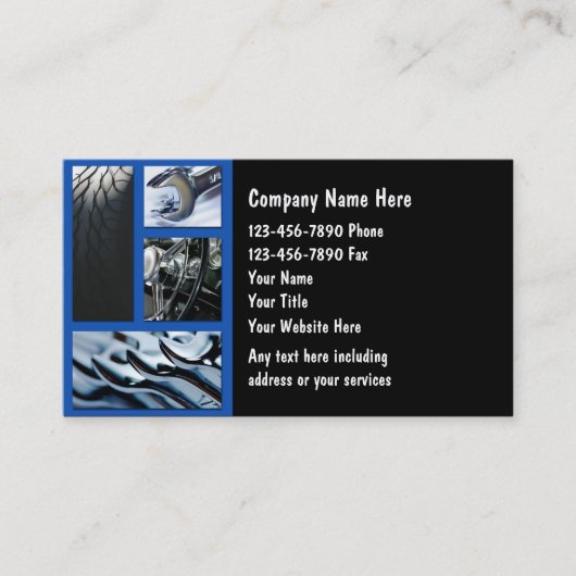 Visitekaartjes voor motorvoertuigen (Voorkant)