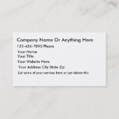 Visitekaartjes voor motorvoertuigen (Achterkant)