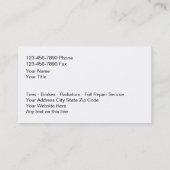 Visitekaartjes voor motorvoertuigen (Achterkant)