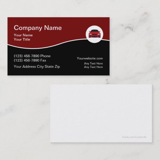 Visitekaartjes voor motorvoertuigen (Voorkant / Achterkant)