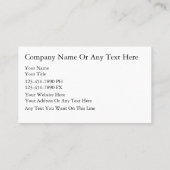 Visitekaartjes voor motorvoertuigen (Achterkant)