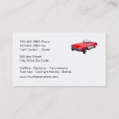 Visitekaartjes voor motorvoertuigen (Achterkant)