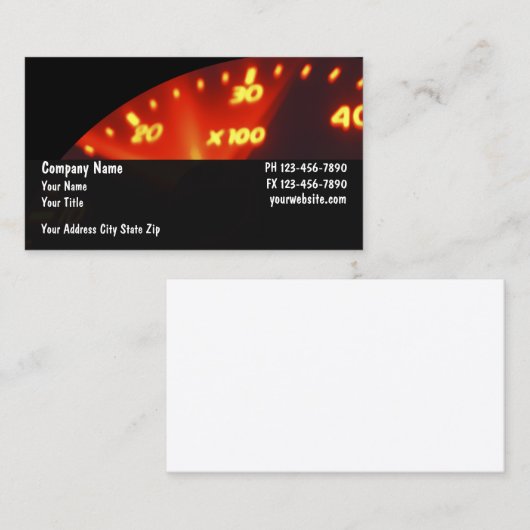 Visitekaartjes voor motorvoertuigen (Voorkant / Achterkant)