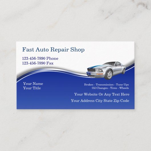 Visitekaartjes voor motorvoertuigen (Voorkant)