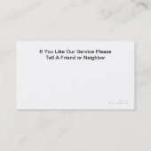 Visitekaartjes voor motorvoertuigen (Achterkant)