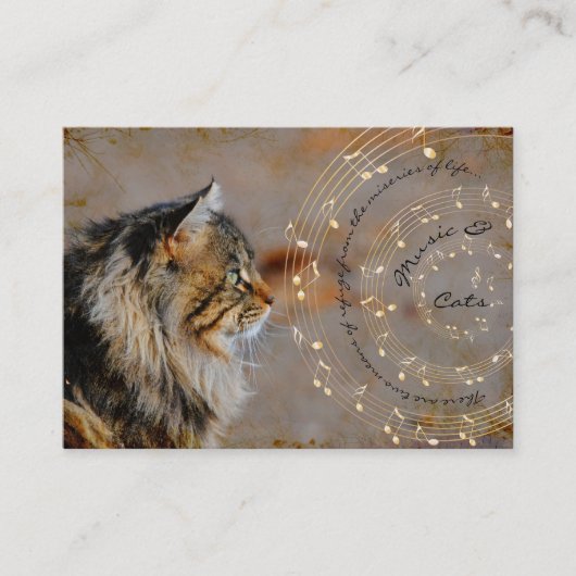 Visitekaartjes voor muziek en katten (Voorkant)