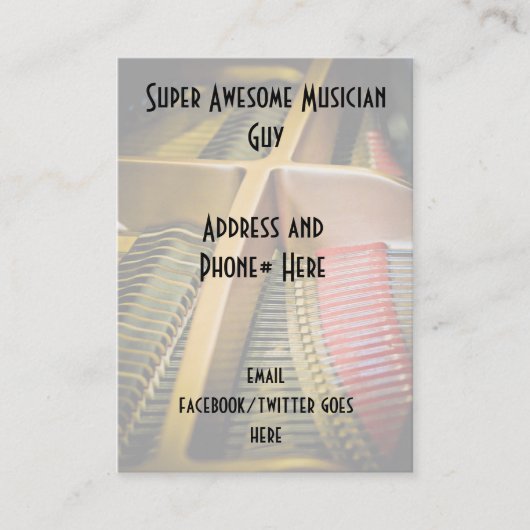 visitekaartjes voor muzikant (Voorkant)