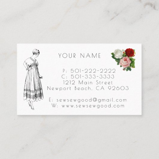 Visitekaartjes voor naadbelasting van  naaimachine (Achterkant)