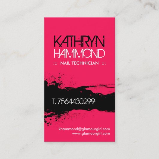 Visitekaartjes voor nageltechnici (Voorkant)