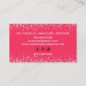 Visitekaartjes voor Nail Tech Hot Pink Glitter (Achterkant)