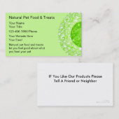 Visitekaartjes voor natuurlijk voeder voor gezelsc (Voorkant / Achterkant)