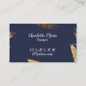 Visitekaartjes voor Navy en Gold Luxury Design (Achterkant)