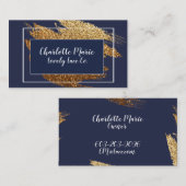 Visitekaartjes voor Navy en Gold Luxury Design (Voorkant / Achterkant)