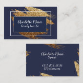 Visitekaartjes voor Navy en Gold Luxury Design (Voorkant / Achterkant)