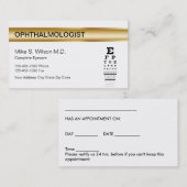 Visitekaartjes voor oftalmoloog afsprakenkaartje (Voorkant / Achterkant)