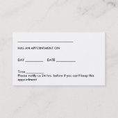 Visitekaartjes voor oftalmoloog afsprakenkaartje (Achterkant)