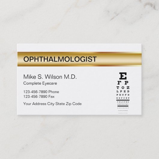 Visitekaartjes voor oftalmoloog afsprakenkaartje (Voorkant)