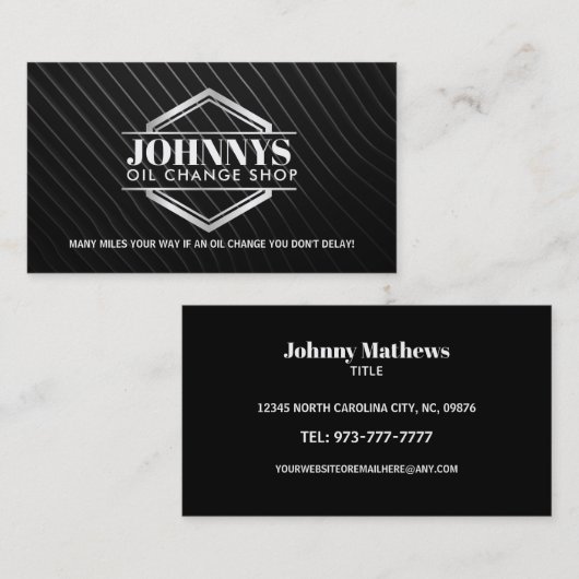  Visitekaartjes voor olieverandering (Voorkant / Achterkant)