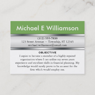 Visitekaartjes voor Olive Green Header RESUME