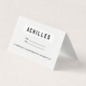 Visitekaartjes voor omhulsels (Achterkant)