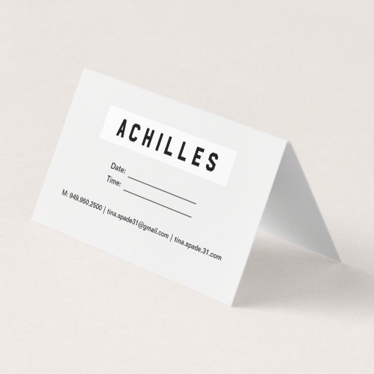 Visitekaartjes voor omhulsels (Achterkant)