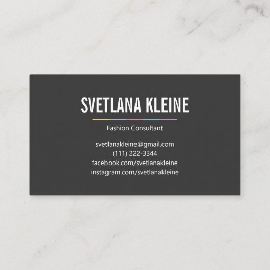 Visitekaartjes voor onafhankelijke Mode detailhand (Achterkant)