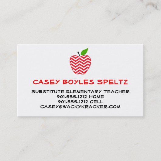 Visitekaartjes voor onderwijzers vervangen (Voorkant)