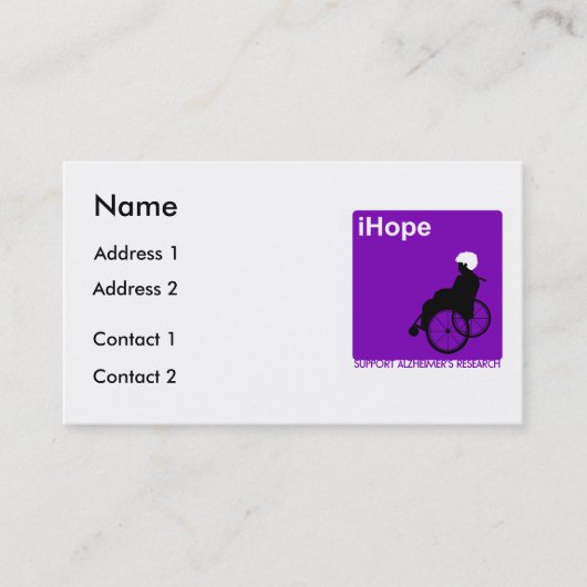 Visitekaartjes voor onderzoek naar de ziekte van A (Voorkant)