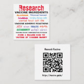 Visitekaartjes voor onderzoeksvaccins / handuitkaa (Voorkant / Achterkant)