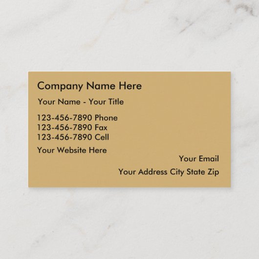 Visitekaartjes voor onroerend goed van klasse (Achterkant)