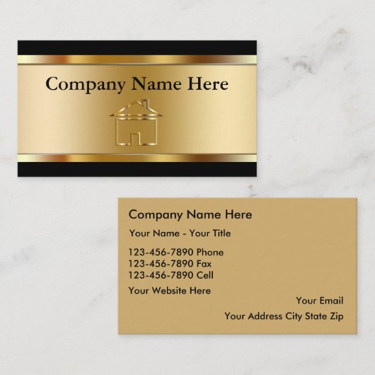 Visitekaartjes voor onroerend goed van klasse (Voorkant / Achterkant)