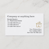 Visitekaartjes voor onroerend goed van klasse (Achterkant)