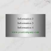 Visitekaartjes voor onverwoestbare stalen metalen (Achterkant)