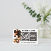 Visitekaartjes voor paarden met QR-code (Staand voorkant)
