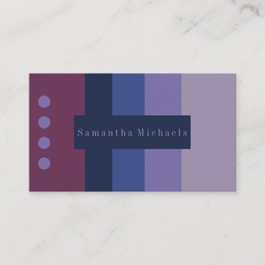 Visitekaartjes voor Paarse kleurblokkering (Voorkant)