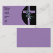 Visitekaartjes voor Paarse kruisingen en bloemen (Voorkant / Achterkant)