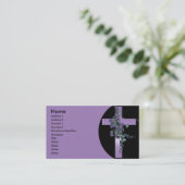 Visitekaartjes voor Paarse kruisingen en bloemen (Staand voorkant)
