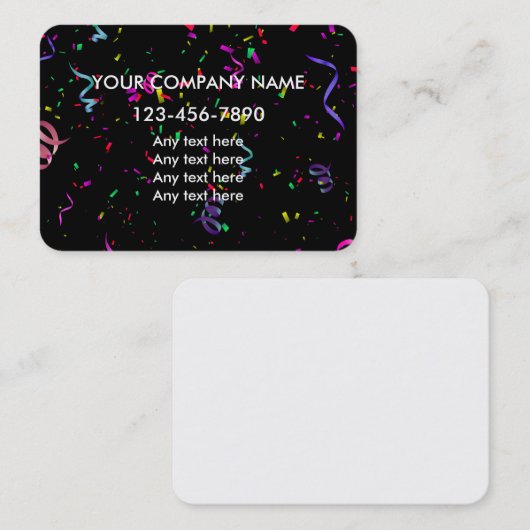 Visitekaartjes voor partijplanners (Voorkant / Achterkant)