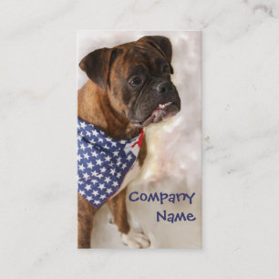 Visitekaartjes voor patriottische boxer Dog