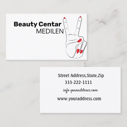 Visitekaartjes voor pedicure en manicure (Voorkant / Achterkant)