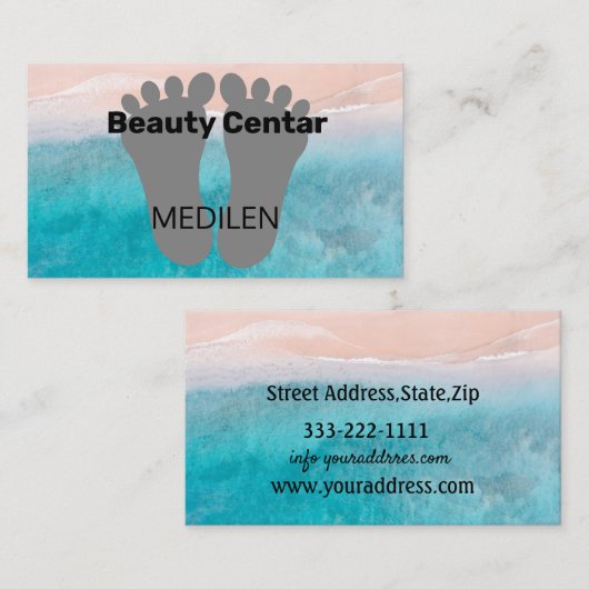 Visitekaartjes voor pedicure en manicure (Voorkant / Achterkant)