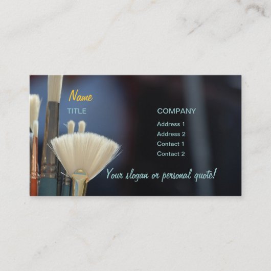 Visitekaartjes voor penselen van kunstenaars (Voorkant)