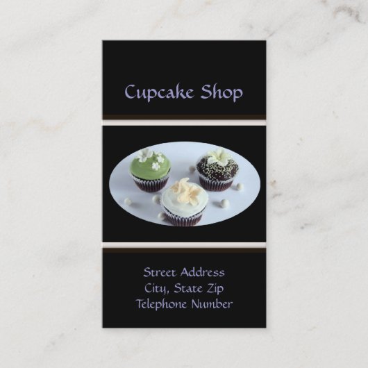Visitekaartjes voor persoonlijke cupcake (Voorkant)