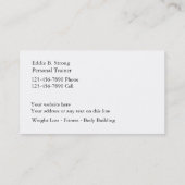 Visitekaartjes voor persoonlijke fitnesstraining (Achterkant)